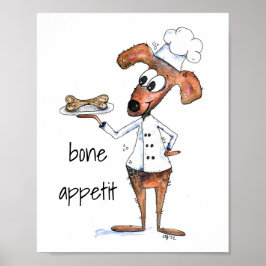 Póster Cute Whimsical Dog Chef