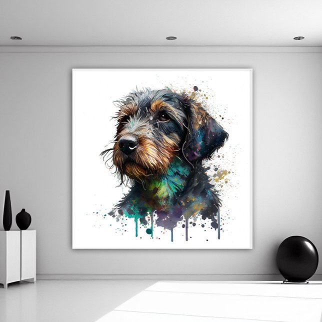 Póster Cute Wire Haired Dachshund Puppy Watercolor Art (Subido por el creador)