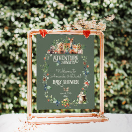 Póster Cute Woodland Animal Adventure Neutral Baby Shower