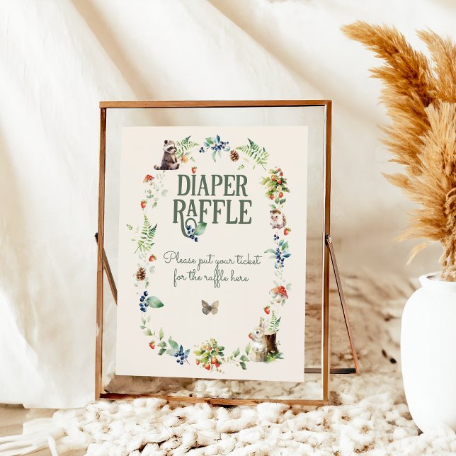 Póster Cute Woodland Animal Neutral Baby Shower Diaper (Subido por el creador)