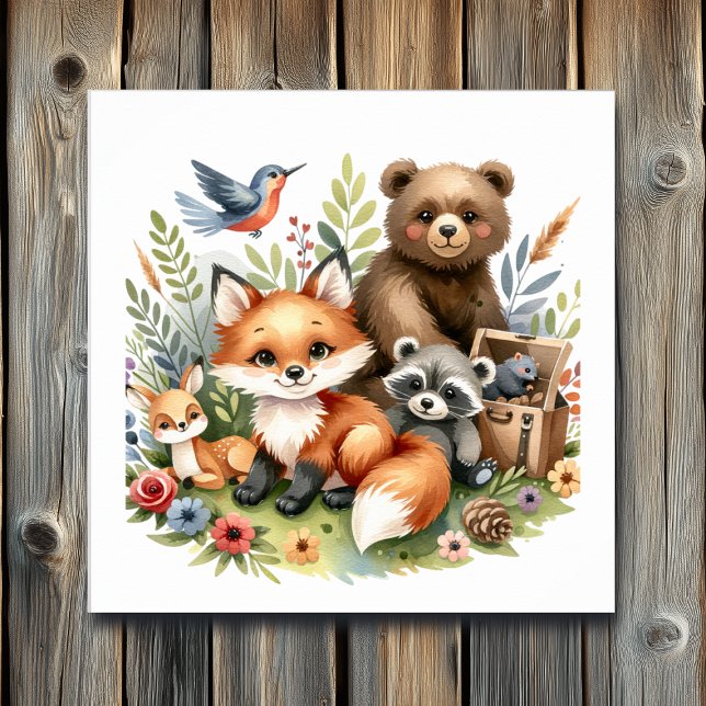 Póster Cute Woodland Animals Nursery Art (Subido por el creador)