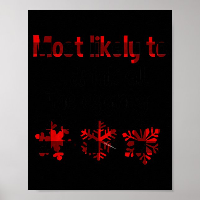 Póster Cutecomfy Más Probable De Beber Todo El Eggnog Chr (Frente)