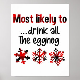 Póster Cutecomfy Más Probable De Beber Todo El Eggnog Chr