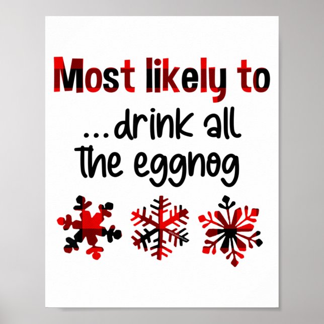 Póster Cutecomfy Más Probable De Beber Todo El Eggnog Chr (Frente)