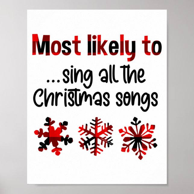 Póster Cutecomfy Most Likely To Sing All The Christmas So (Frente)