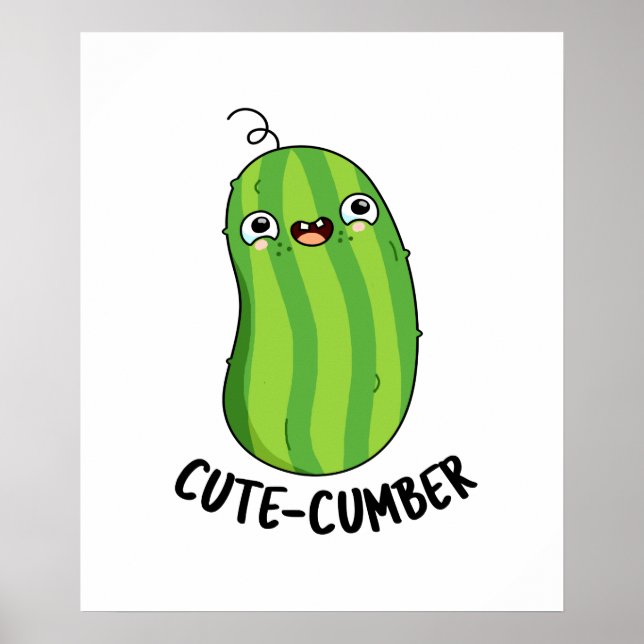 Póster Cutecumber Funny Cucumber Pun (Frente)