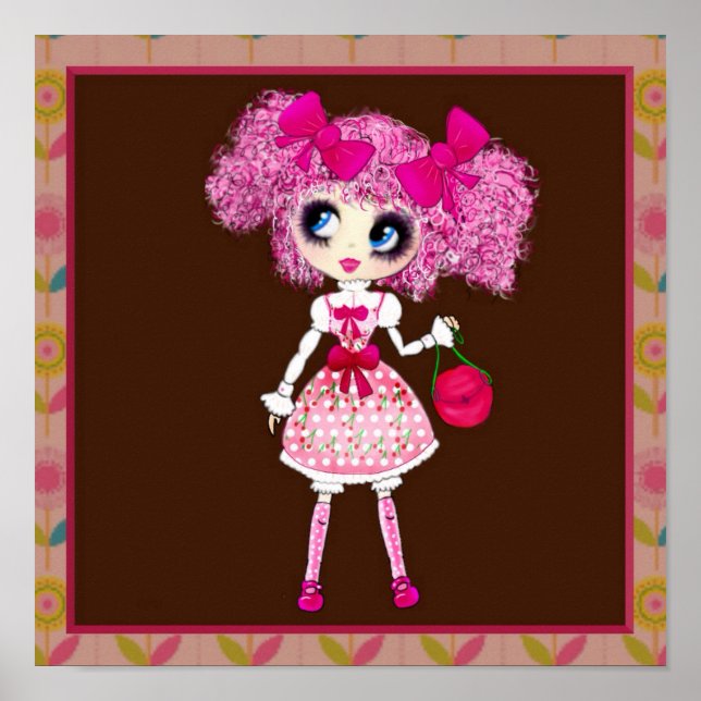 Póster CutePPretty Girly PinkyP Chica rosa de Kawaii por  (Frente)