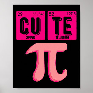 Póster Cutie Matemáticas Periódicas Cue Pie Pi Day