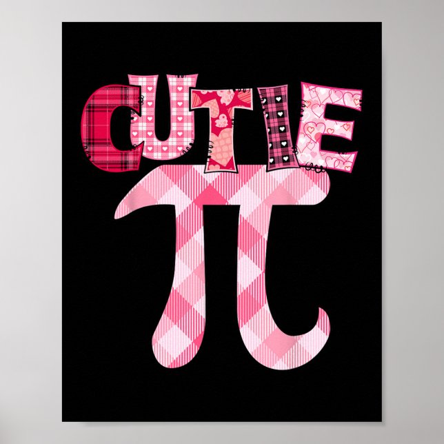 Póster Cutie Pi Day 3.14 Math Teacher Geek Funny Valentin (Frente)