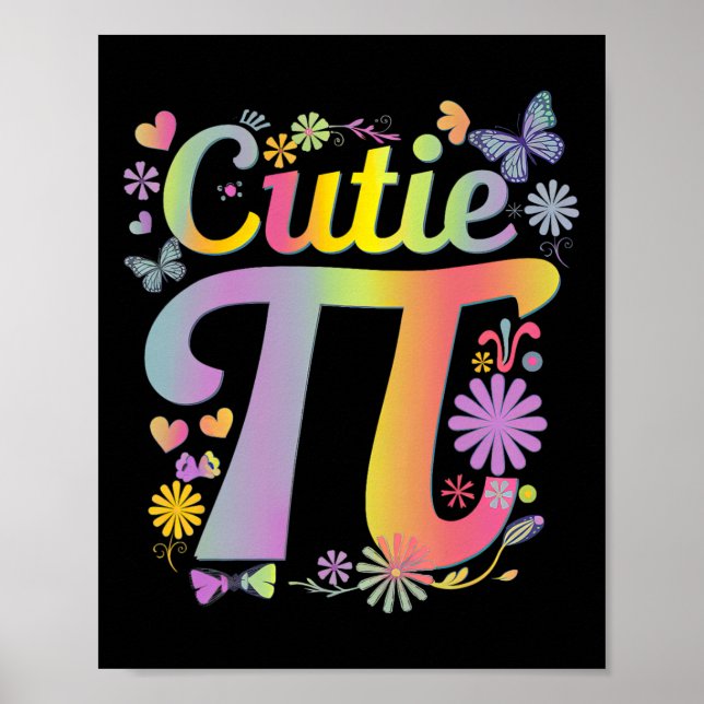 Póster Cutie Pi Day Women Kids Math Lover Math Teacher St (Frente)