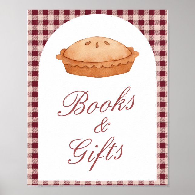 Póster Cutie Pie Baby Shower Books & Gifts Rótulo (Frente)