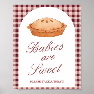 Póster Cutie Pie Baby Shower Sweet Tret Favor Rótulo