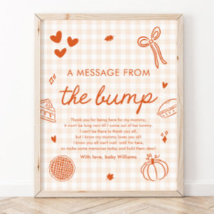 Póster Cutie Pie De Gingham De Otoño Un Mensaje Del Bulto