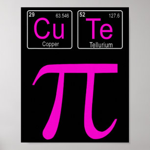 Póster Cutie Pie Pi Day Cute Math Periódico Table Pun Reg