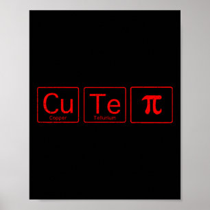 Póster Cutie Pie Pi Day Matemáticas Tabla periódica San V
