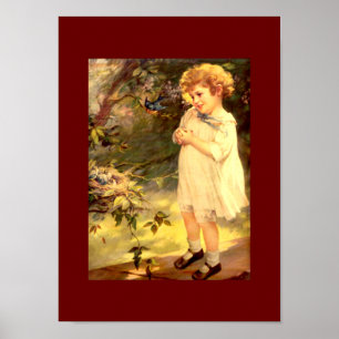 Póster Cutie victoriana con pájaros