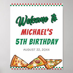 Póster Cuties Pizza Fiesta Red Green Caro 5 cumpleaños