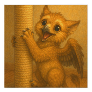 Póster Cuto bebé gran griffin de ojo arañado post fantasí