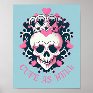 Póster Cuto como el infierno Schädel mit Krone