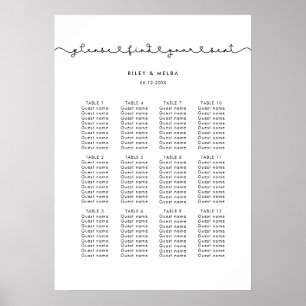 Póster Cuto de conexión de la gráfica de asiento del boda