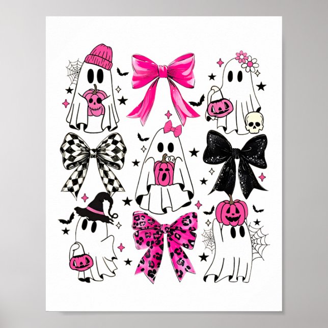 Póster Cuto fantasma Coquette estética arcos rosados espu (Frente)
