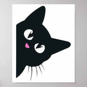 Póster Cuto gato negro Halloween disfraz Kitten Kids Todd