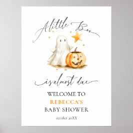 Póster Cuto Ghost Pumpkin Boo Halloween Baby Shower