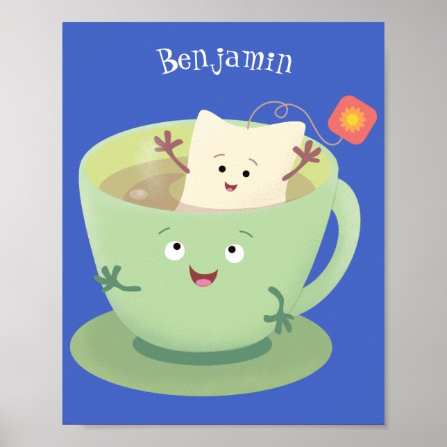 Póster Cuto teabag taza personalizado personaje de humor (Frente)