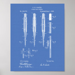 Póster Cutter de uñas 1886 Patent Art Blueprint