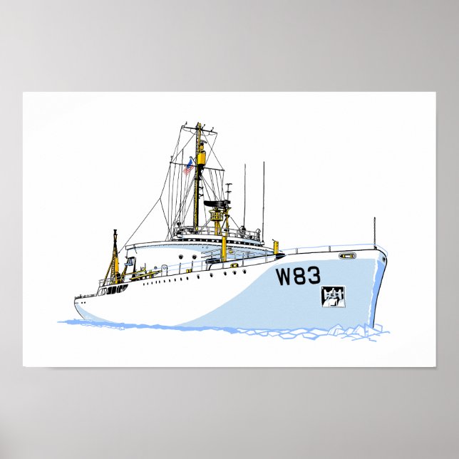Póster Cutter Mackinaw (W-83) de la Guardia Costera de Es (Frente)
