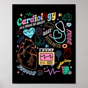 Póster Cvicu Enfermera Cardiaca Anatomía Retro Cardiologí