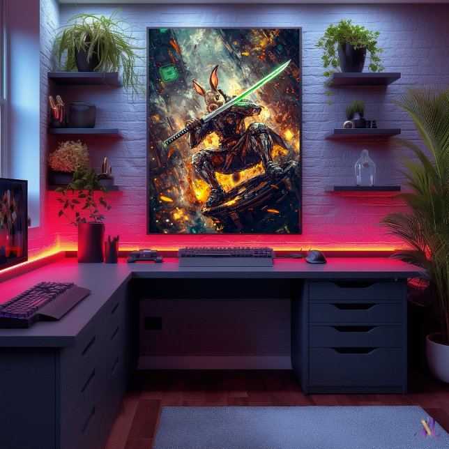 Póster Cyber Ronin Rabbit – Guardian de la Hoja de Neón (Subido por el creador)