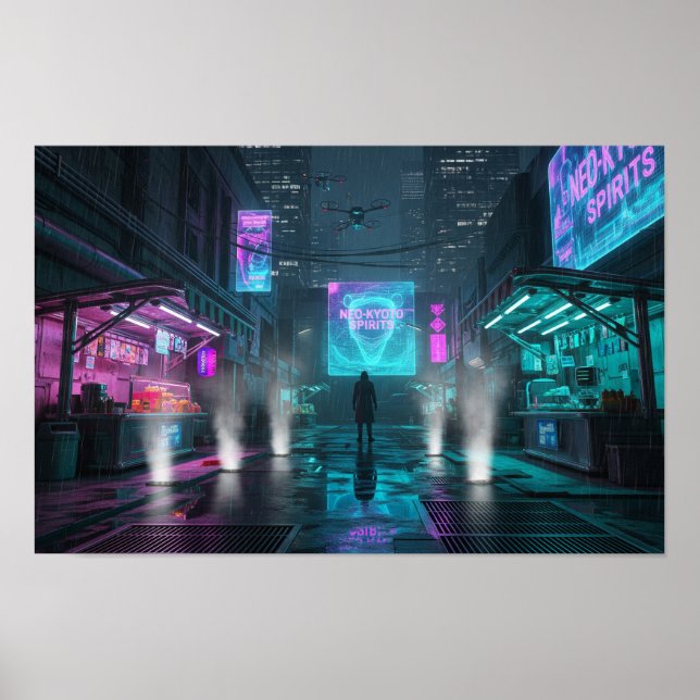 Póster Cyberpunk Alleyway (Frente)
