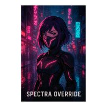 Cyberpunk Anime Chica - Futurista ciudad neón