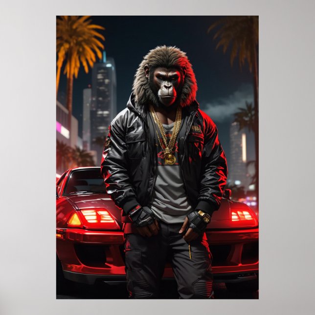 Póster Cyberpunk Ape Poster (Frente)