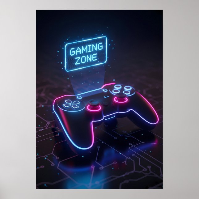 Póster Cyberpunk Gaming Controller (Frente)