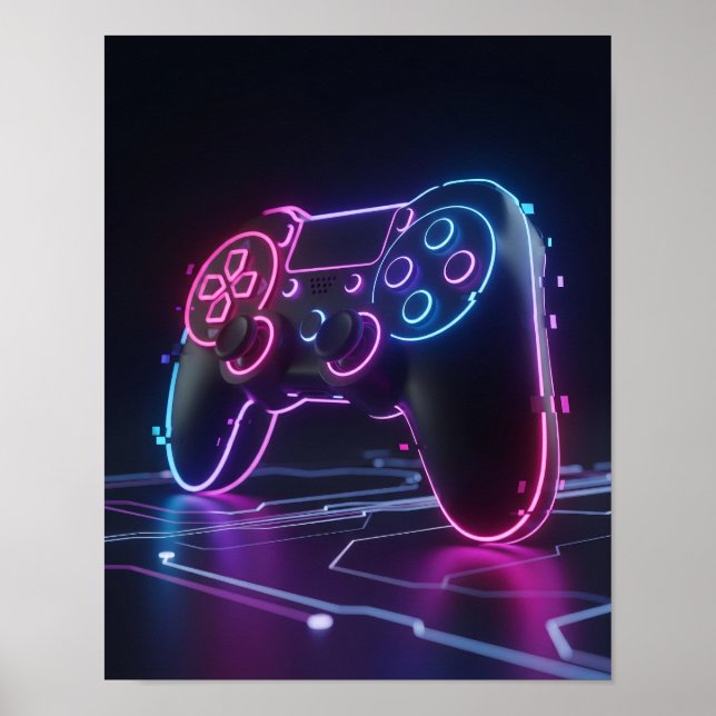 Póster Cyberpunk Gaming Controller (Frente)