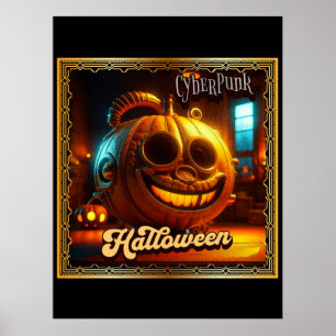 PÓSTER CYBERPUNK HALLOWEEN PUMPKIN