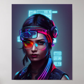 Póster Cyberpunk Woman Poster