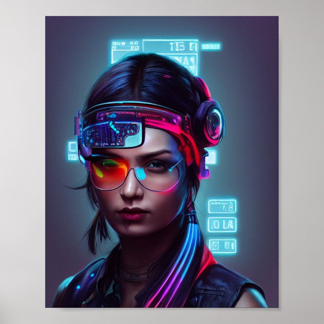 Póster Cyberpunk Woman Poster (Frente)