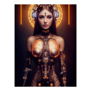 Póster Cyborg, una diosa brillante