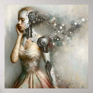 Póster Cyborg Woman Ai Art
