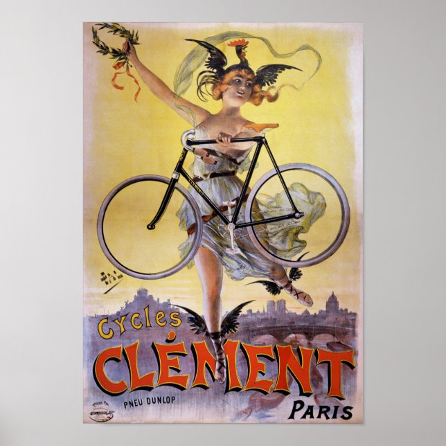 Póster Cycles Clément 1898 Vintage Advertising Poster (Frente)