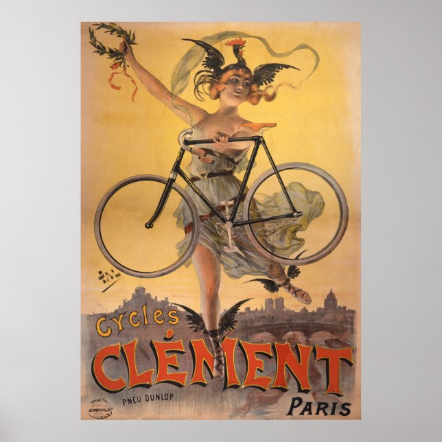 Póster Cycles Clement Paris poster de bicicletas de época (Frente)