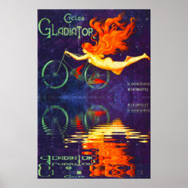 Póster Cycles Gladiator Reflexión en el Tiempo Ciclismo F