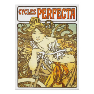 Póster Cycles Perfecta de Alphonse Mucha Art Nouveau  