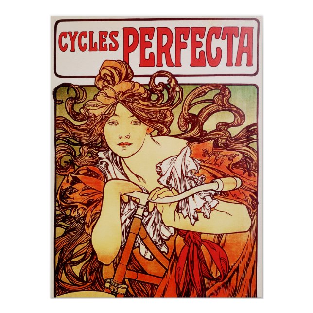 Póster Cycles Perfecta por Alphonse Mucha (Anverso)