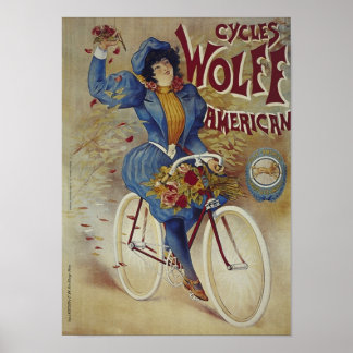 Póster Cycles Wolff Poster de bicicletas americano
