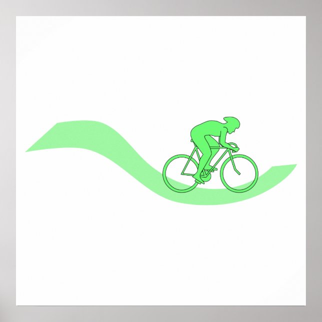 Póster Cyclist Design in Green. (Frente)