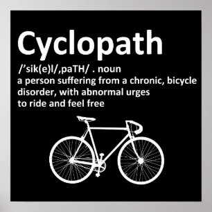 Póster Cyclopath es un regalo divertido para ciclistas y